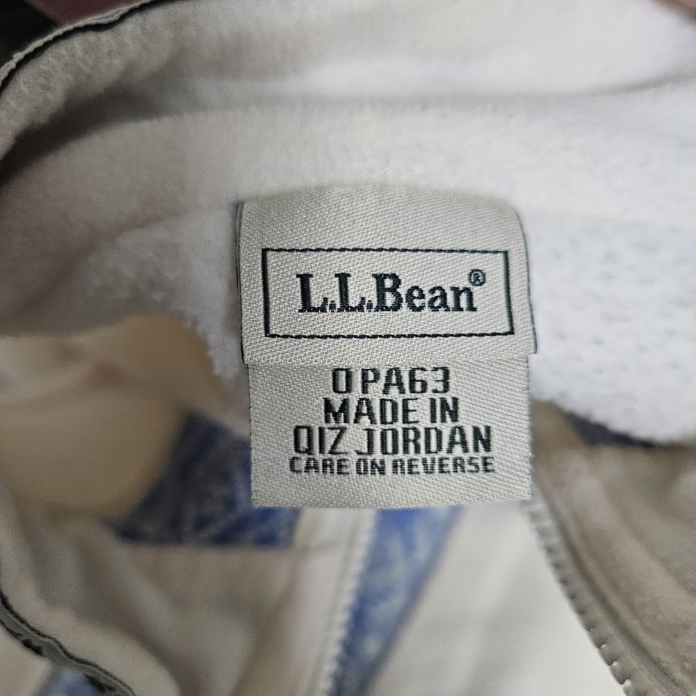L.L. Bean Fleece Vest Womens Medium Cream Blue Nordic Snowflake Full Zip - Picture 2 of 11
